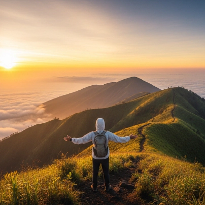 Mount Prau Sunrise Above the Clouds