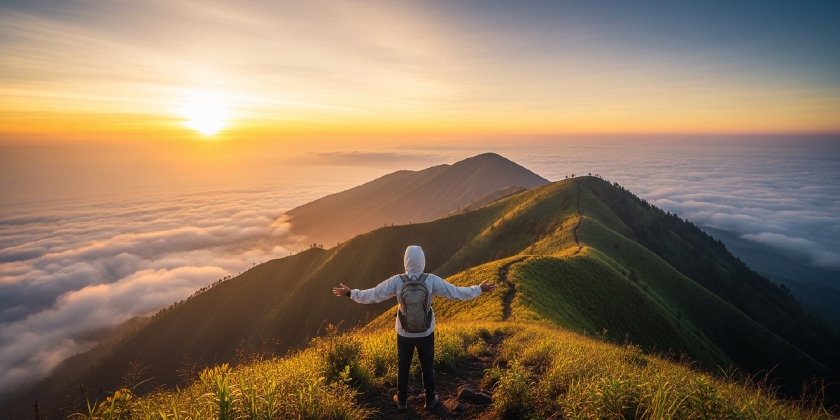 Mount Prau Sunrise Above the Clouds
